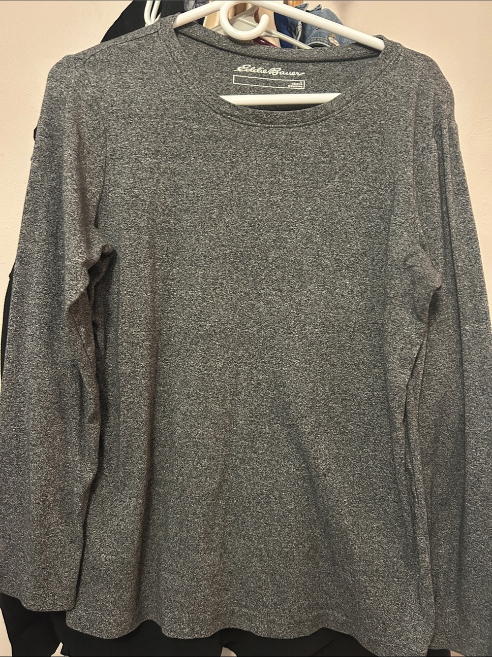 Eddie Bauer Men’s Long-Sleeve Crewneck Shirt - Heather Gray
